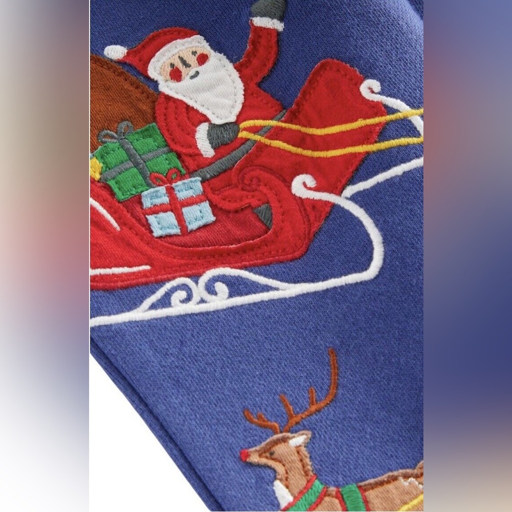 Mini Boden Christmas Appliqué Sweatpants